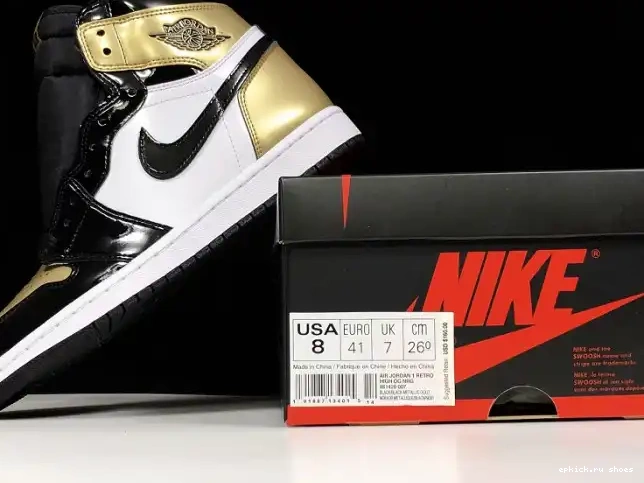 Rep 1 Retro High Jordan Toe 861428-007 Glod Air 0413